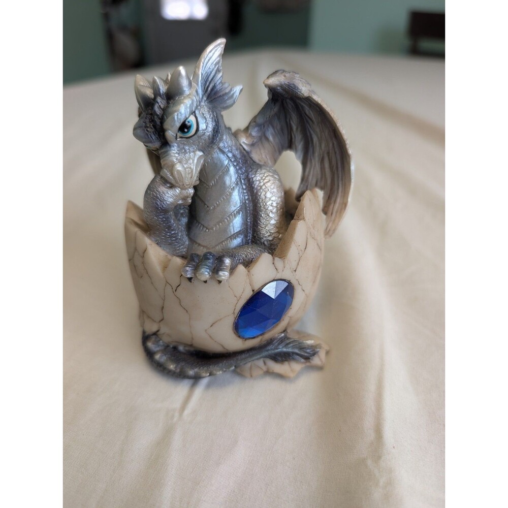 Sapphire Birthstone Dragon Egg Statue